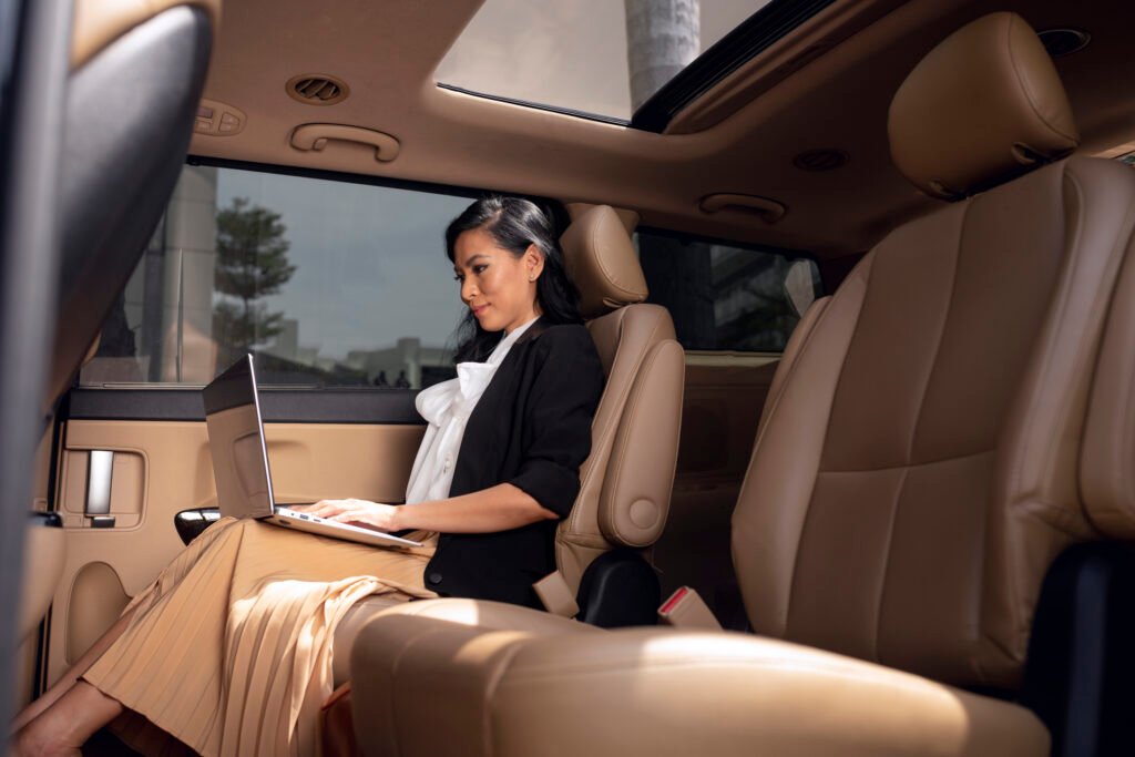 A Lady focus on work for corporate transportation in sharjah
