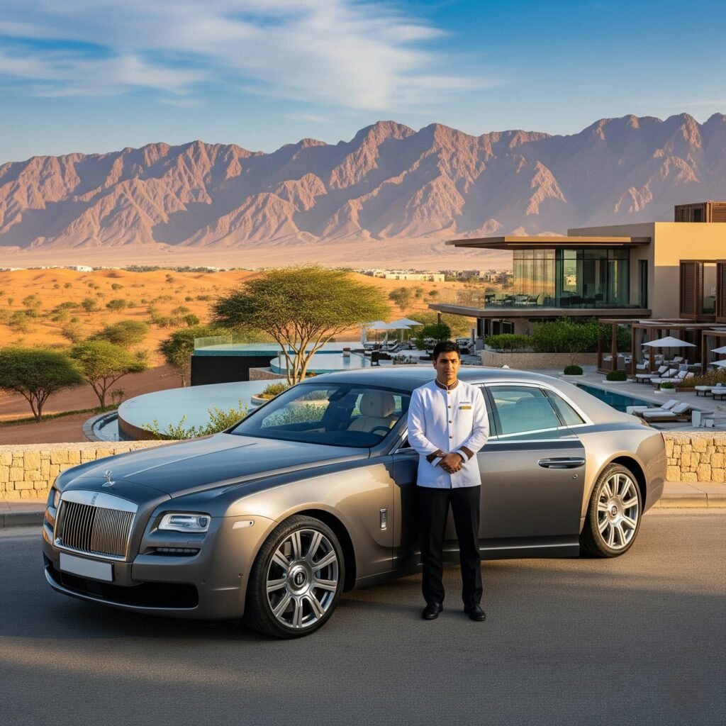 luxury-car-with-driver-in-ras-al-khaimah-near-mountains