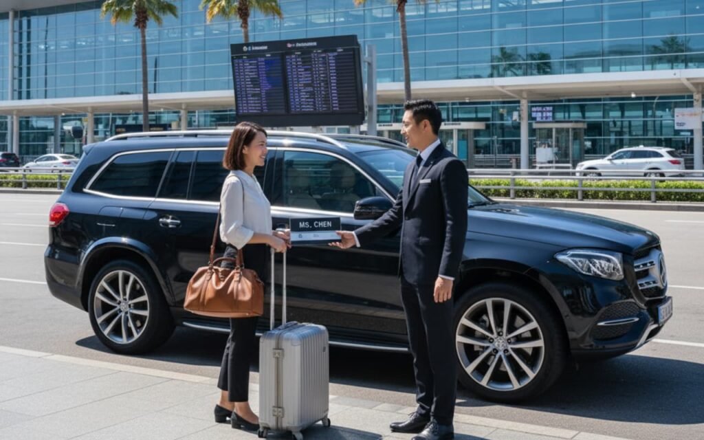a businessmen and women Arrange an Airport Transfer