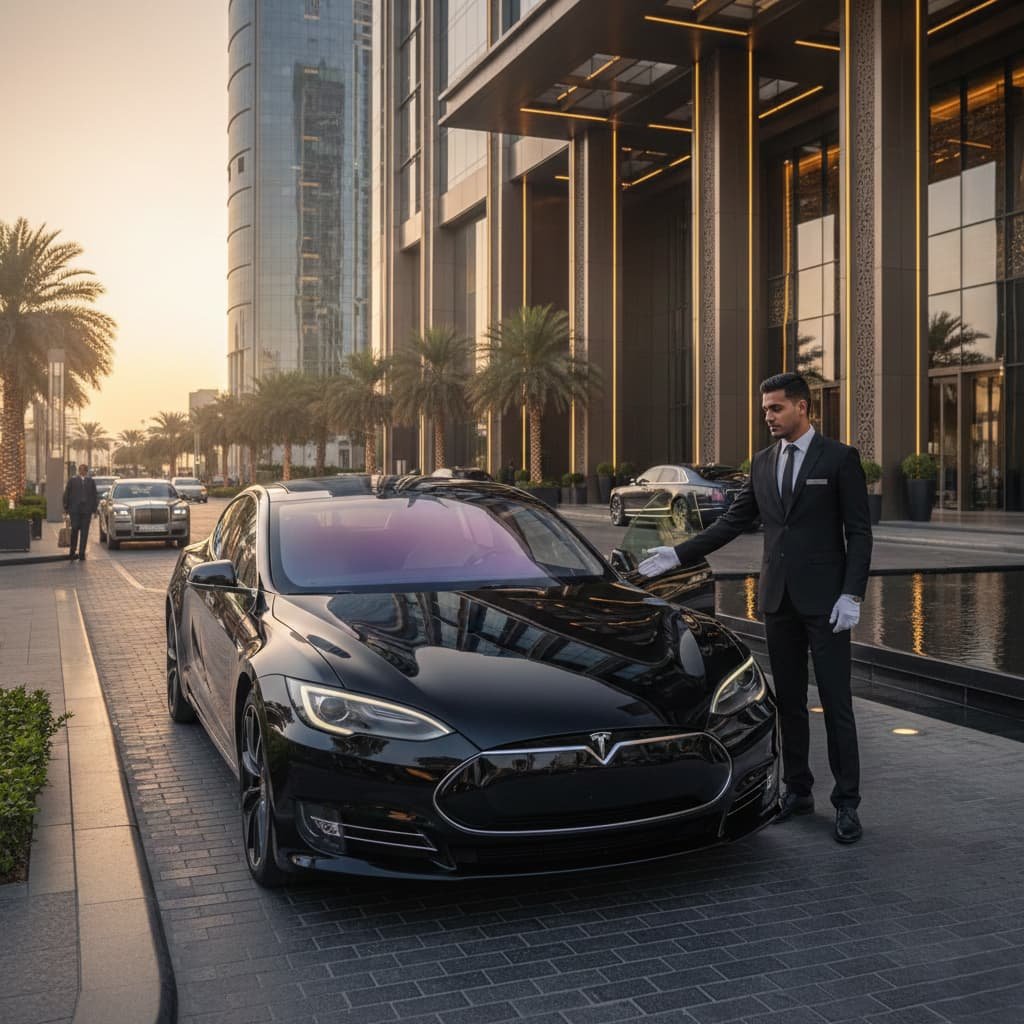 Tesla Model s with driver for hire